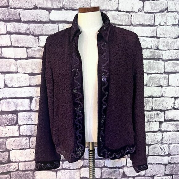 Chico's Jackets & Blazers - Chico's Purple Long Sleeve No Close Jacket Size L